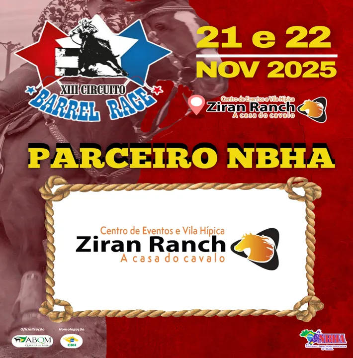 2ª ETAPA XIII CIRCUITO BARREL RACE – VILA HÍPICA ZIRAN RANCH