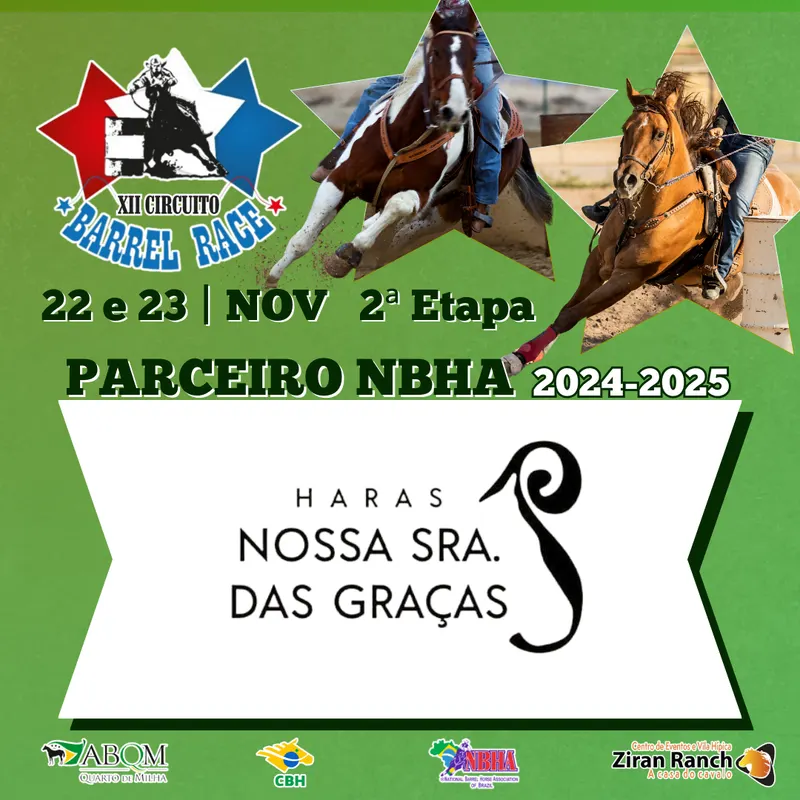 2ª ETAPA XII CIRCUITO BARREL RACE – HARAS NOSSA SENHORA DAS GRAÇAS