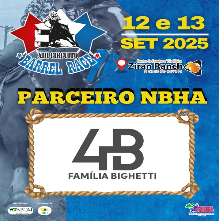 1ª ETAPA XIII CIRCUITO BARREL RACE – FAMÍLIA BIGHETTI