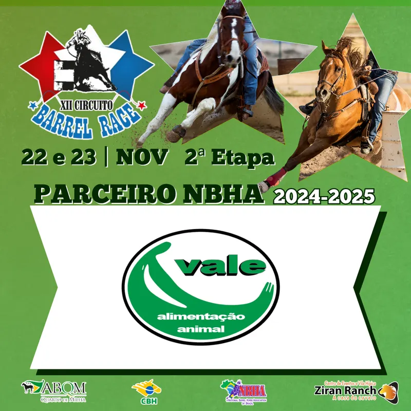 2ª ETAPA XII CIRCUITO BARREL RACE – RAÇÕES VALE