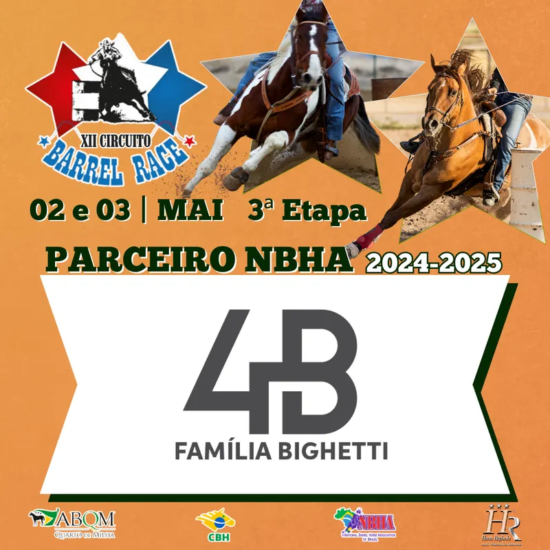 3ª ETAPA XII CIRCUITO BARREL RACE – FAMÍLIA BIGHETTI