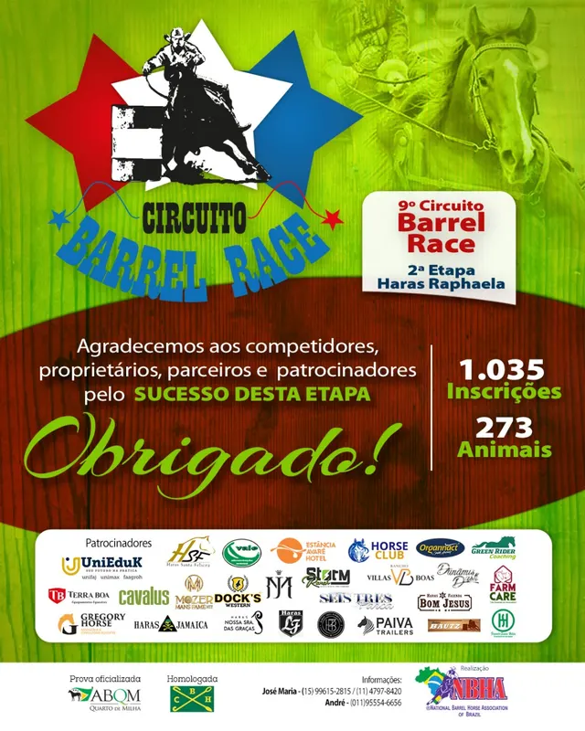 Obrigado a todos pelo sucesso do Circuito Barrel Race