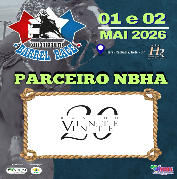 4ª ETAPA XIII CIRCUITO BARREL RACE – RANCHO VINTE E VINTE