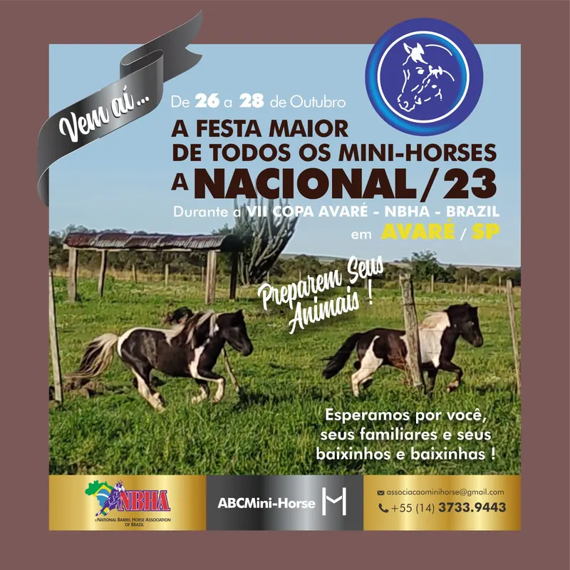A parceira, ABCMINI-HORSE com a NBHA BRAZIL