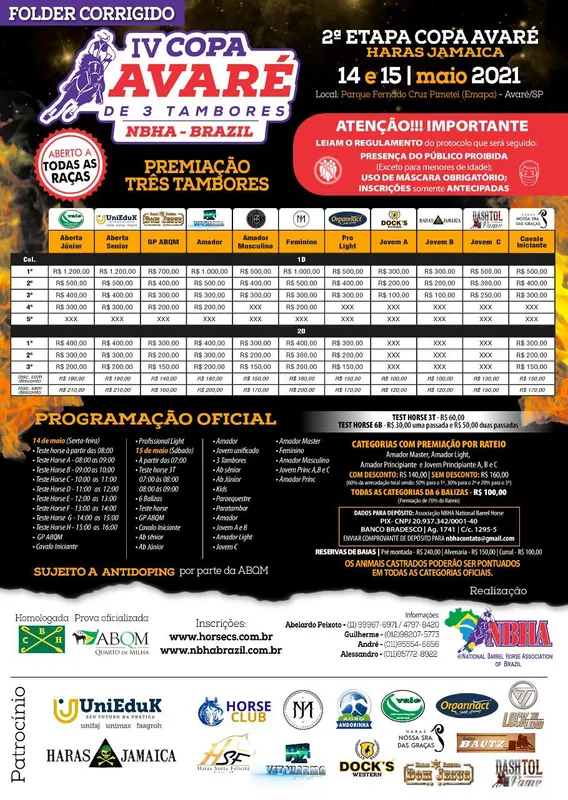 Abriremos mais um horário de Test Horse para a IV COPA AVARÉ