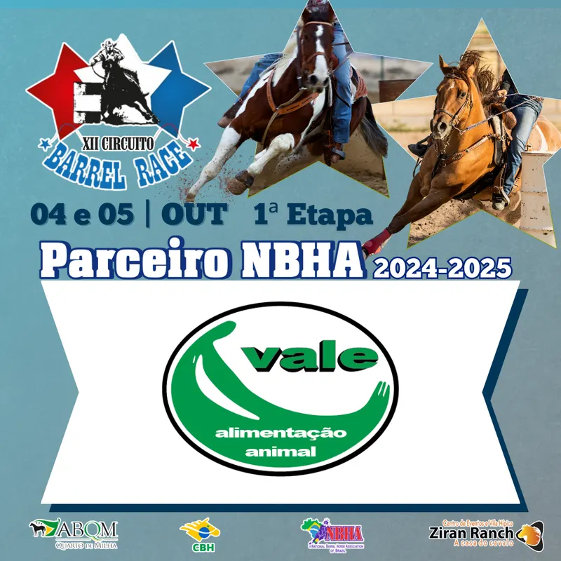 1ª ETAPA XII CIRCUITO BARREL RACE – RAÇÕES VALE