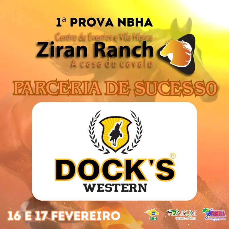 1ª PROVA NBHA VILA HÍPICA ZIRAN RANCH – DOCK’S WESTERN