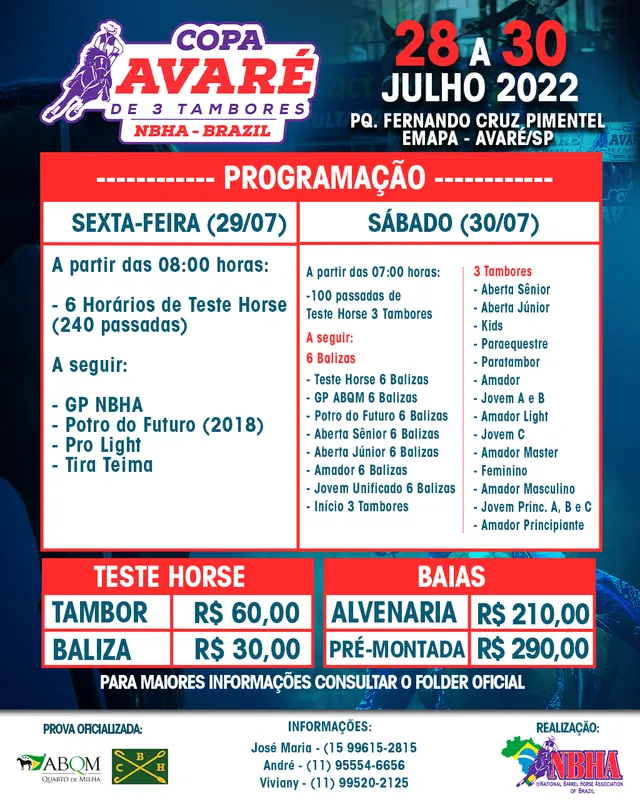 Programação e Premiação da VI Copa Avaré