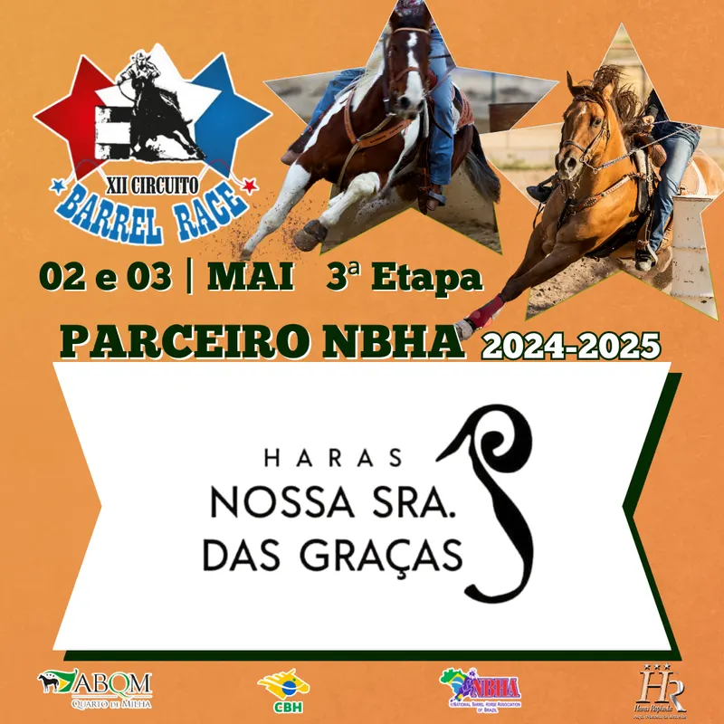 3ª ETAPA XII CIRCUITO BARREL RACE – HARAS NOSSA SENHORA DAS GRAÇAS