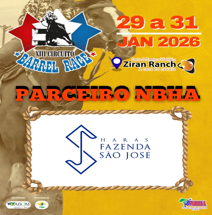 3ª ETAPA XIII CIRCUITO BARREL RACE – HARAS FAZENDA SÃO JOSÉ