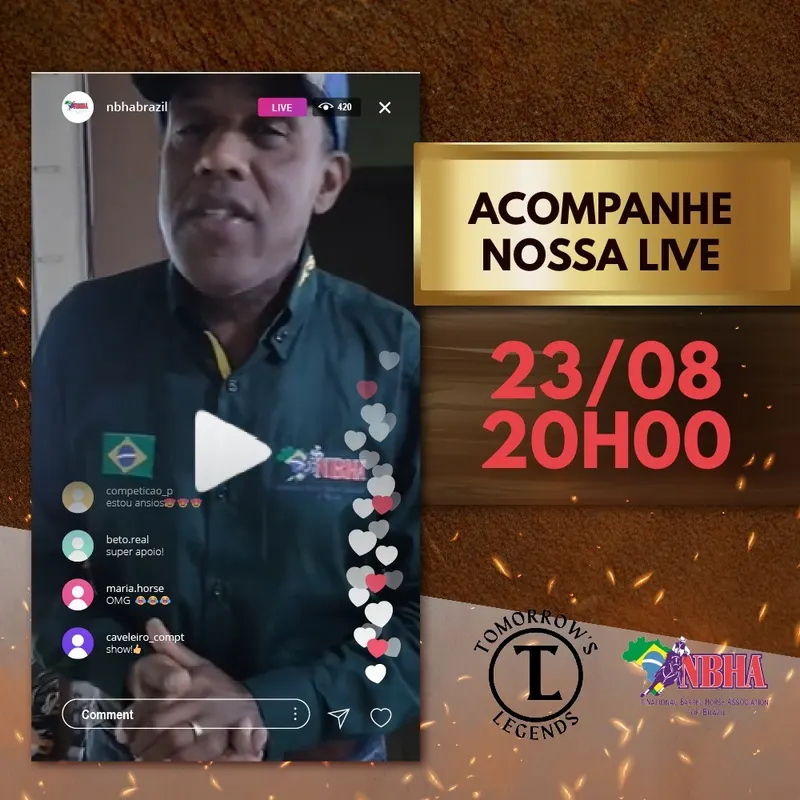 É hoje! Live da NBHA Brazil em parceria com a Tomorrow’s Legends!