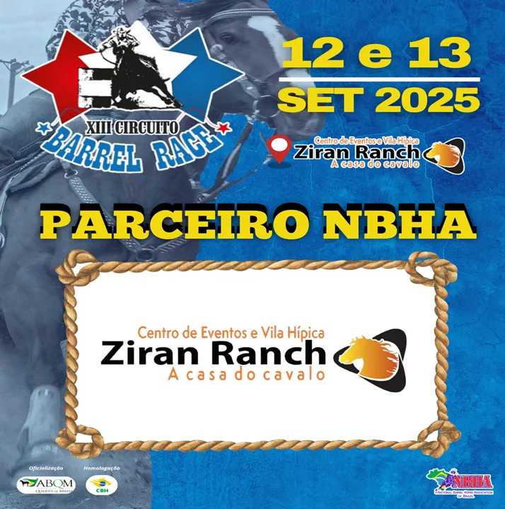 1ª ETAPA XIII CIRCUITO BARREL RACE – VILA HÍPICA ZIRAN RANCH
