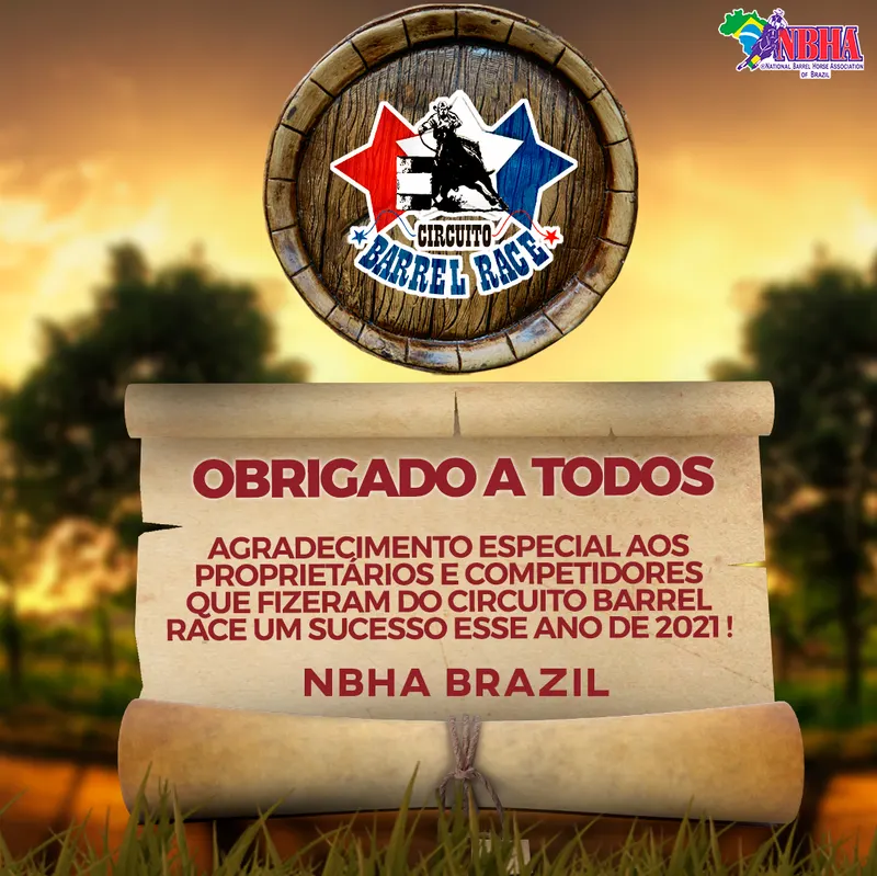 Obrigado à todos do Circuito Barrel Race
