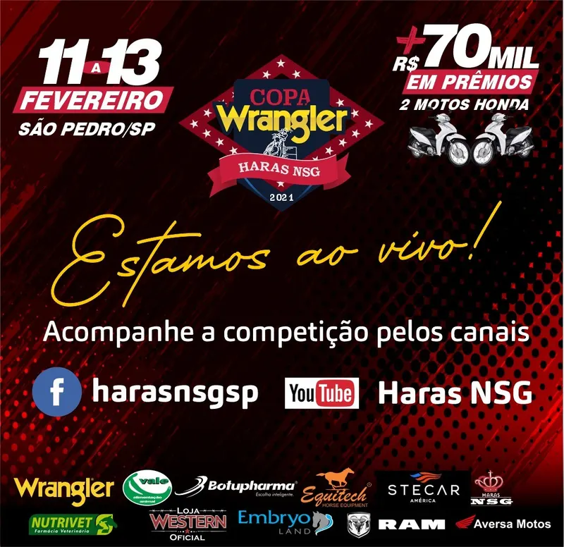Assista ao vivo a Copa Wrangler no Haras NSG!