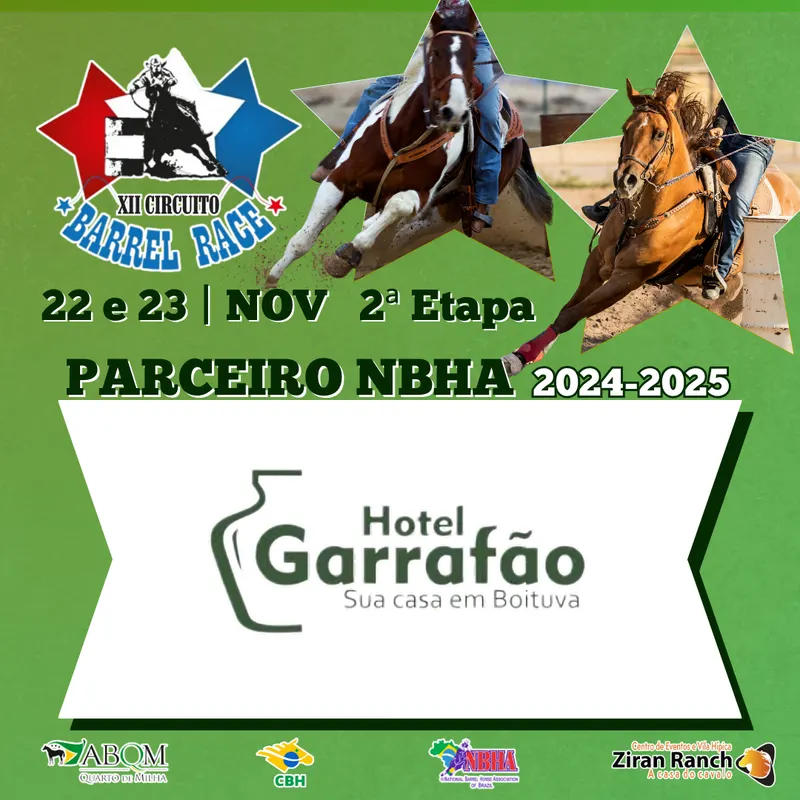2ª ETAPA XII CIRCUITO BARREL RACE – HOTEL GARRAFÃO