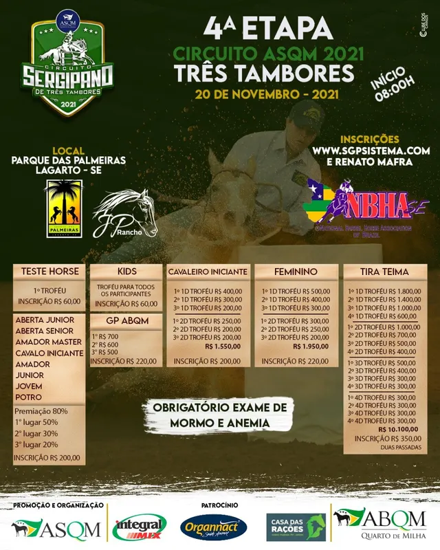 4 Etapa Circuito ASQM 2021! Prepare-se