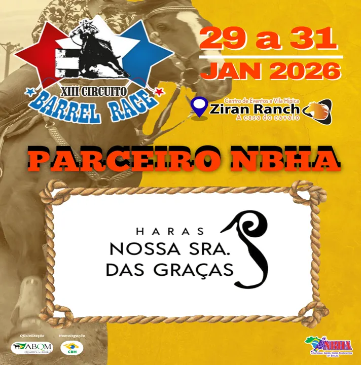3ª ETAPA XIII CIRCUITO BARREL RACE – HARAS NOSSA SENHORA DAS GRAÇAS