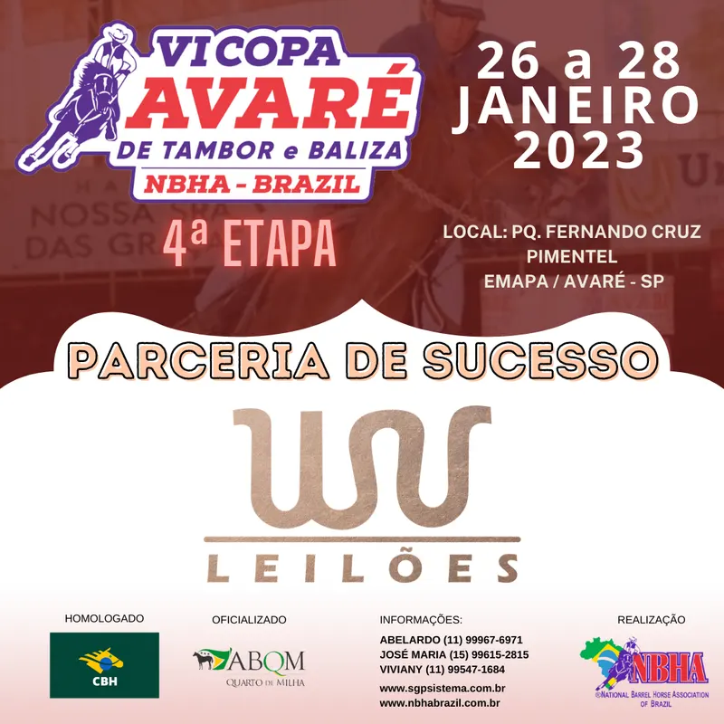 4ª ETAPA VI COPA AVARÉ TAMBOR & BALIZA – WV LEILÕES