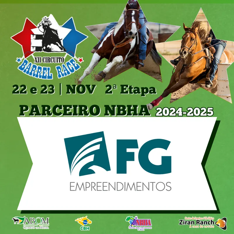 2ª ETAPA XII CIRCUITO BARREL RACE – FG EMPREENDIMENTOS
