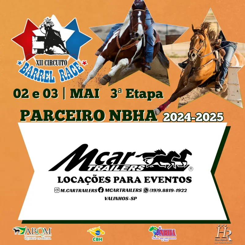 3ª ETAPA XII CIRCUITO BARREL RACE – M. CAR TRAILERS