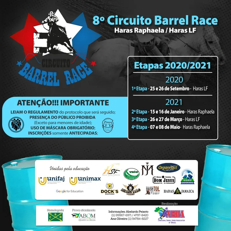 CALENDÁRIO 8º CIRCUITO BARREL RACE – 2020/2021