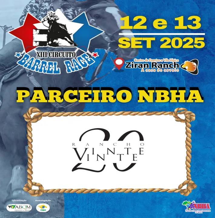 1ª ETAPA XIII CIRCUITO BARREL RACE – RANCHO VINTE E VINTE