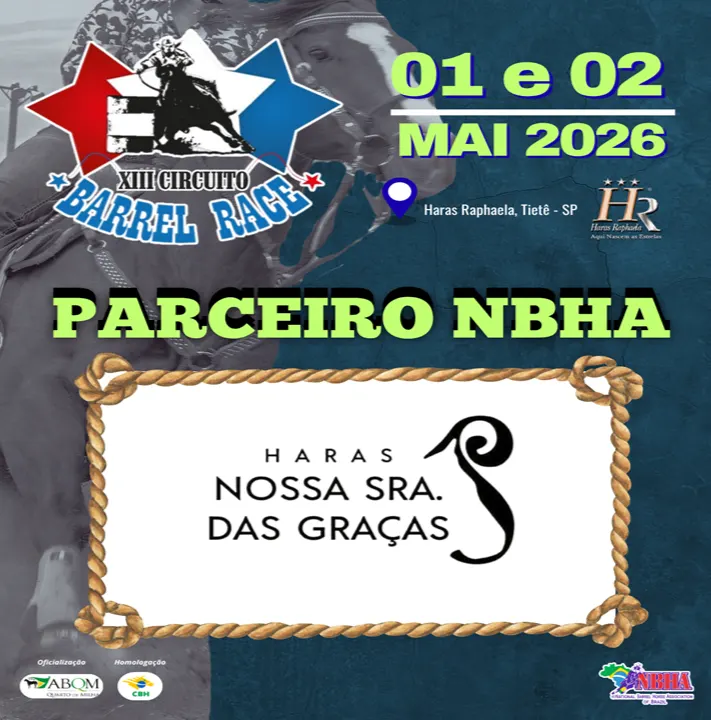 4ª ETAPA XIII CIRCUITO BARREL RACE – HARAS NOSSA SENHORA DAS GRAÇAS