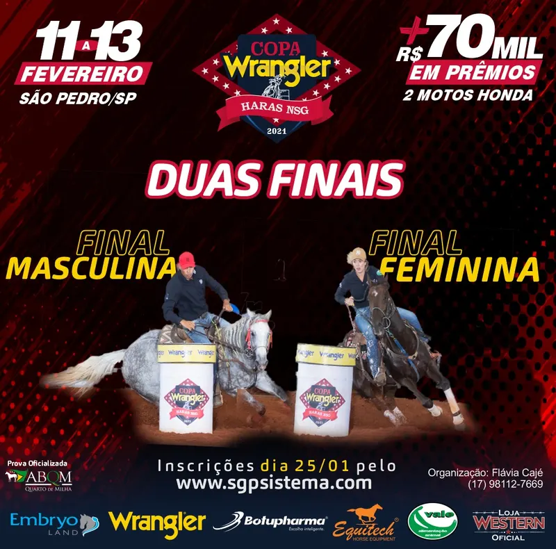 2ª Etapa Copa Wrangler Haras NSG irá distribuir mais de R$ 70 mil em prêmios